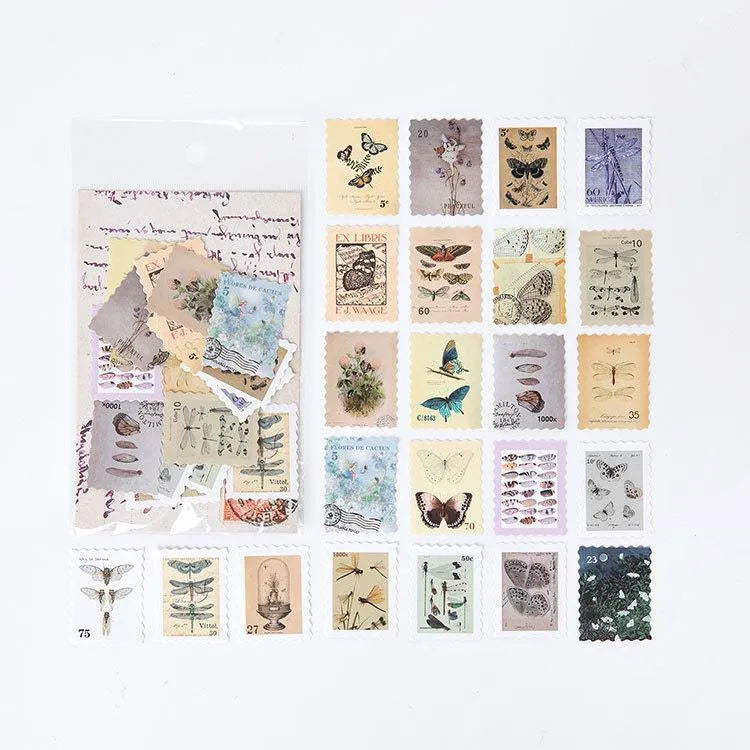 Vintage Postage Stamp Stickers