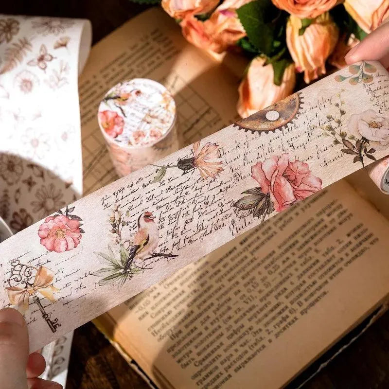 Vintage Bloom & Script Washi Tape
