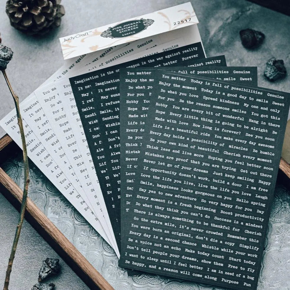 Timeless Words B&W Quote Sticker Pack