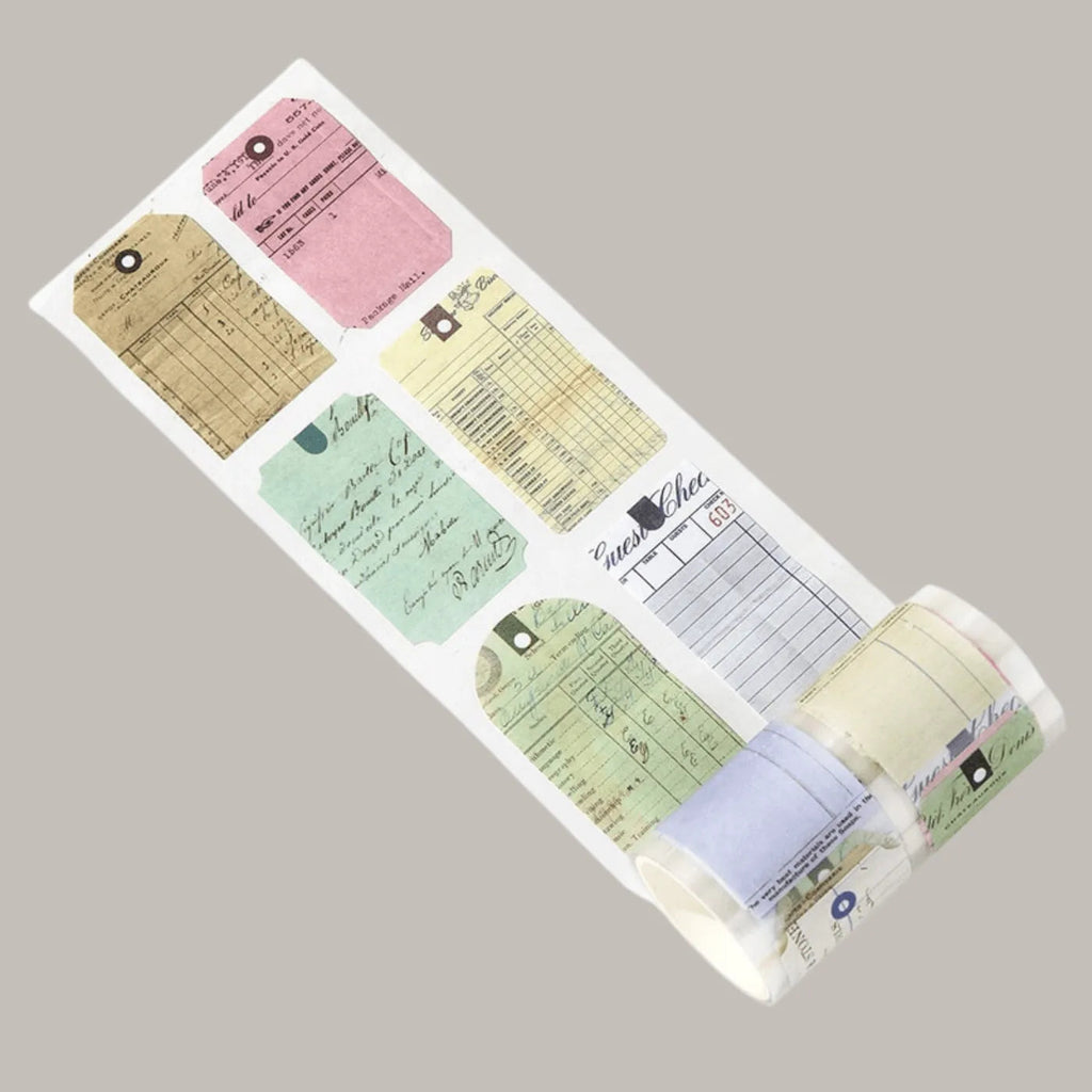 Vintage Botanical Die-Cut Washi Sticker Roll