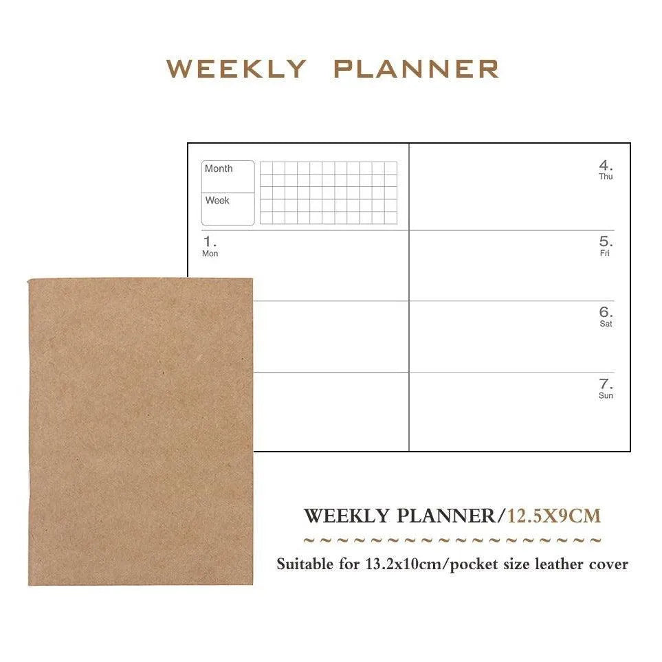Diary Lined, Blank, Kraft, Weekly Planner