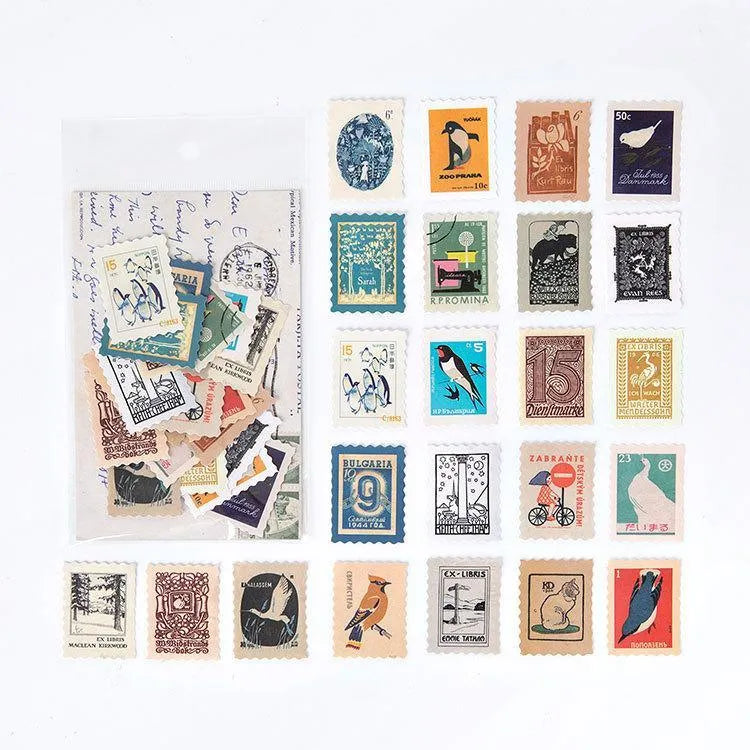 Vintage Postage Stamp Stickers