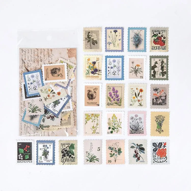 Vintage Postage Stamp Stickers