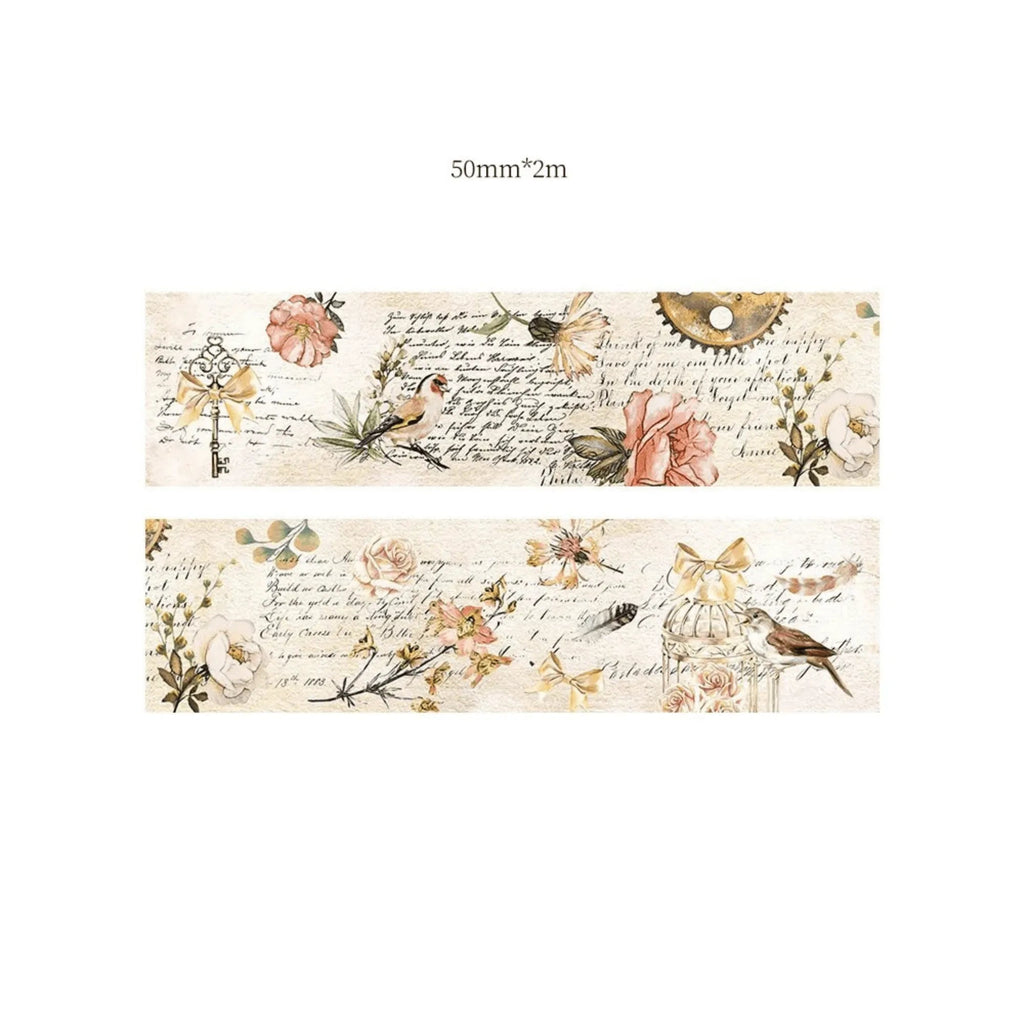 Vintage Bloom & Script Washi Tape