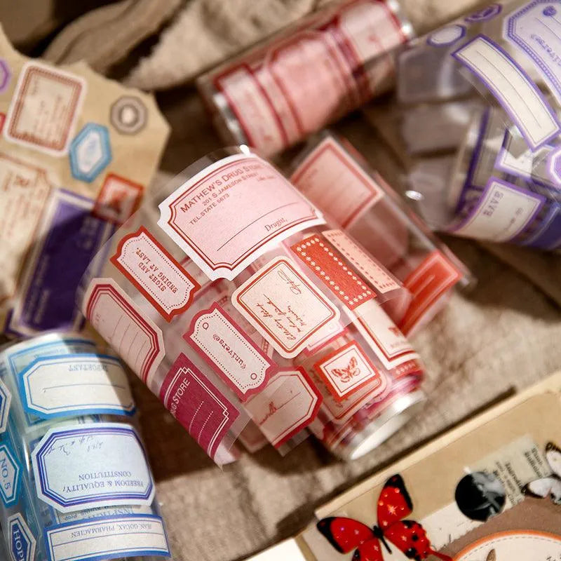 Vintage Label Stickers Roll
