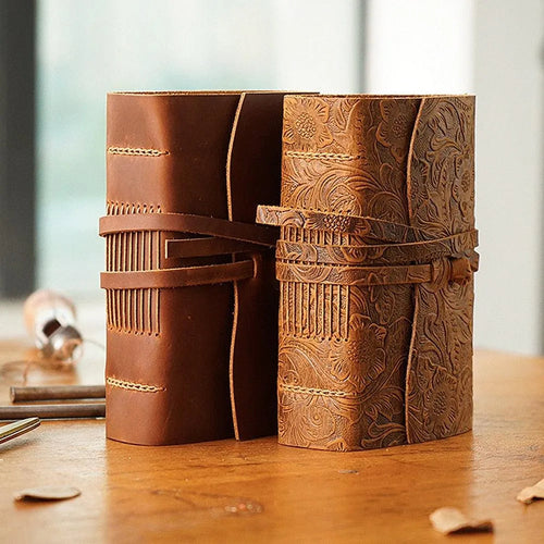 A6 Handcrafted Leather and Kraft Paper Journals