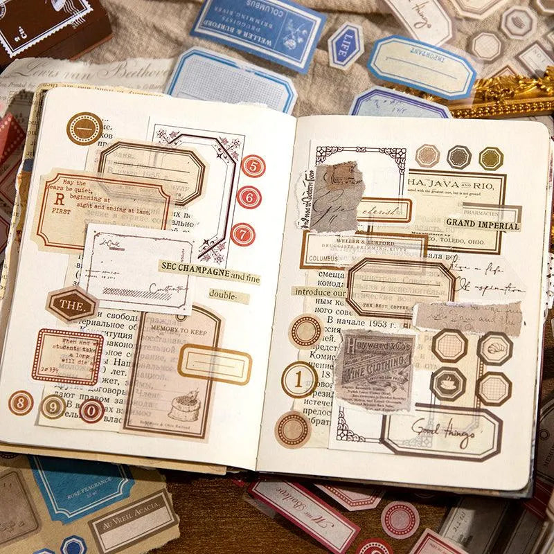 Vintage Label Stickers Roll