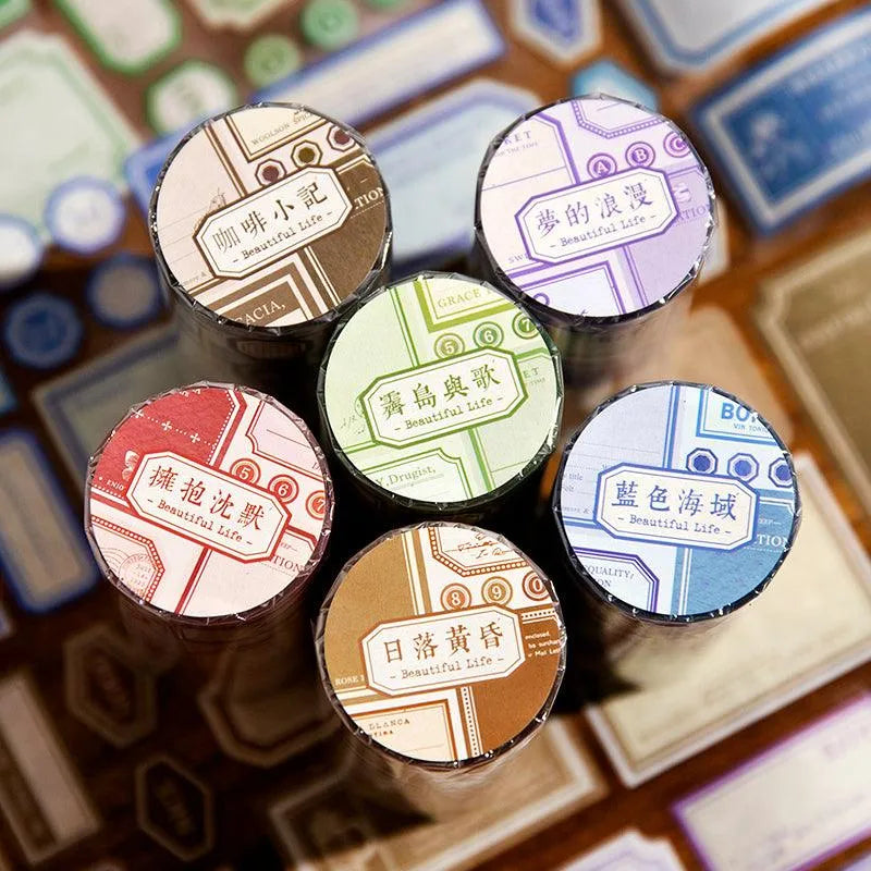 Vintage Label Stickers Roll