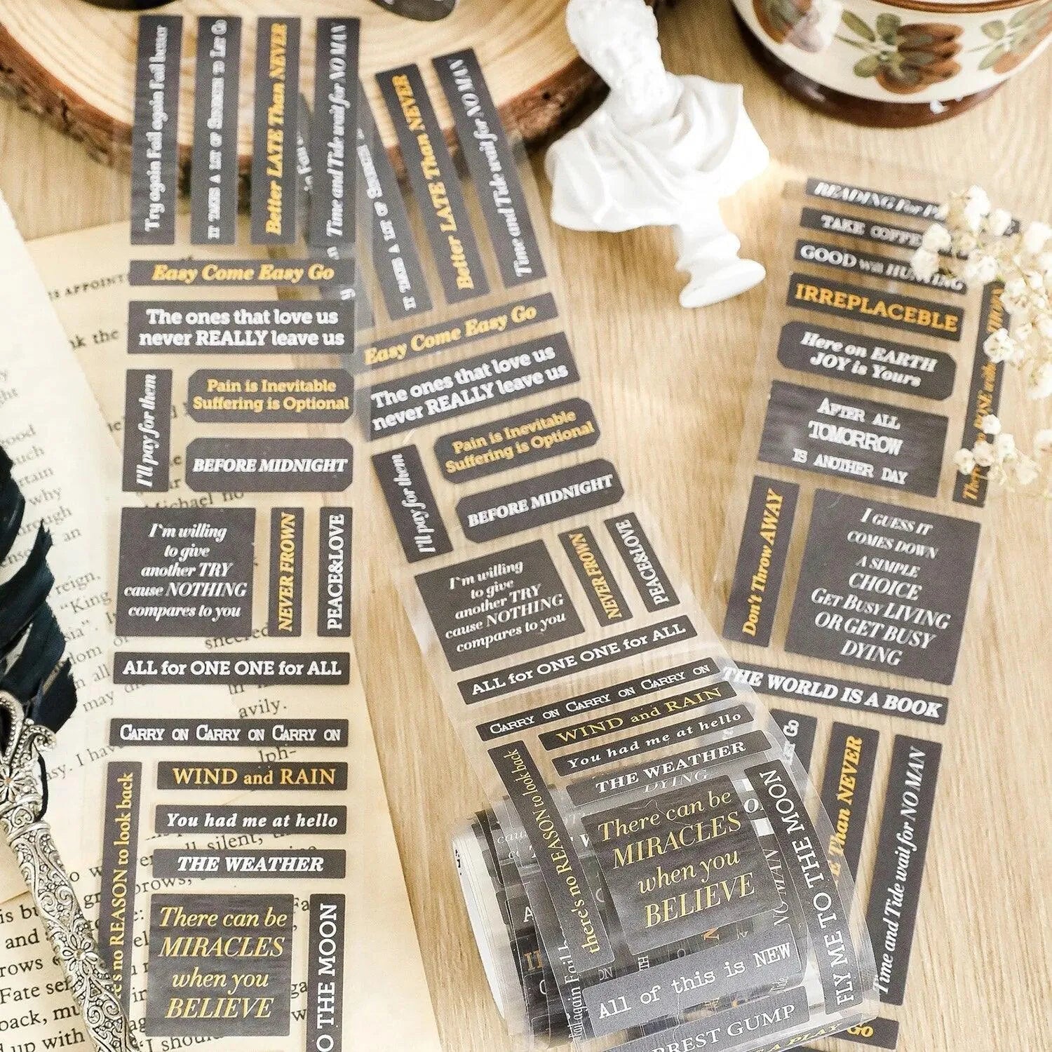 Vintage Quotes Washi Tape Rolls