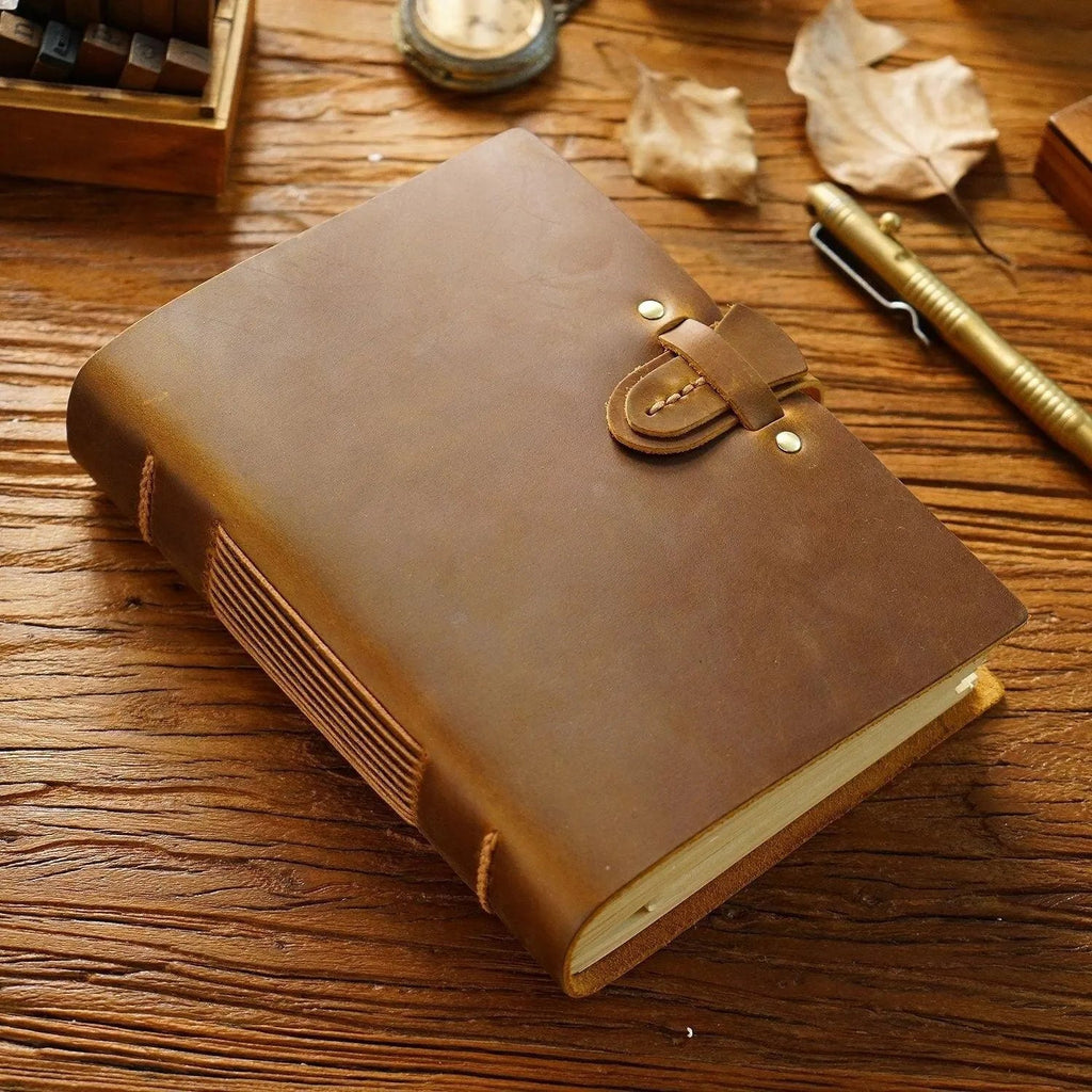 Smooth and Embossed Kraft Paper Leather Notebook