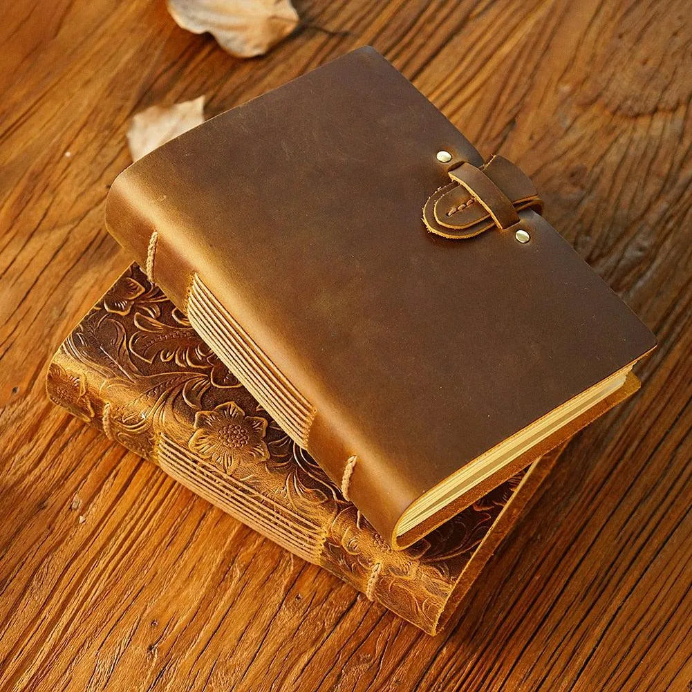 Smooth and Embossed Kraft Paper Leather Notebook