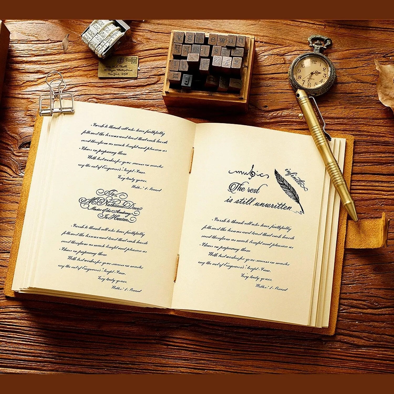 Smooth and Embossed Kraft Paper Leather Notebook