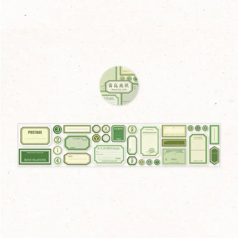 Vintage Label Stickers Roll