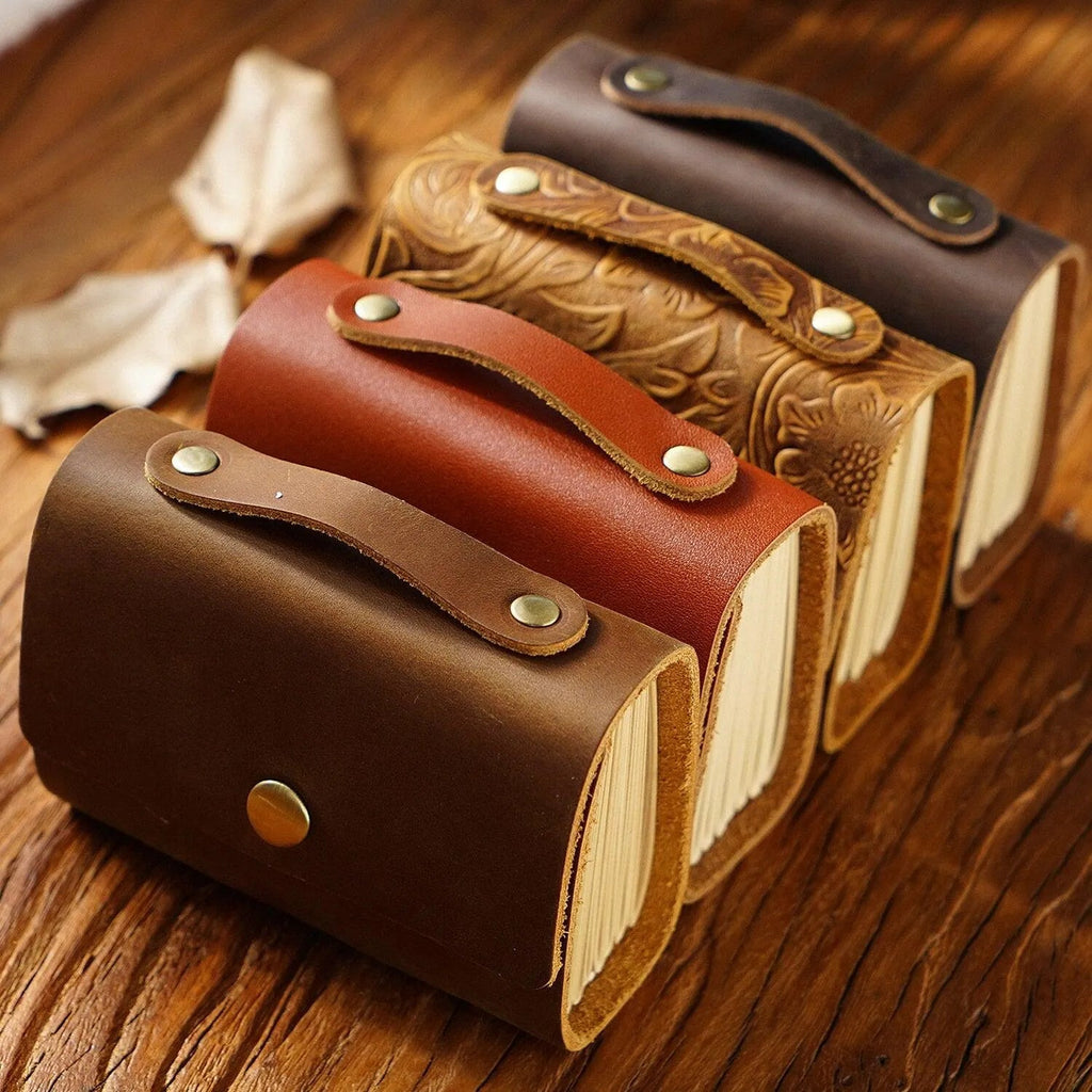 Leather Crafted Miniature Kraft Notebook