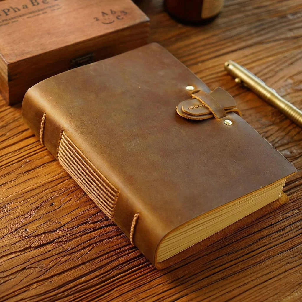 Smooth and Embossed Kraft Paper Leather Notebook