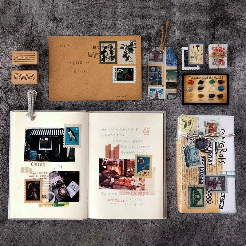 Vintage Postage Stamp Stickers