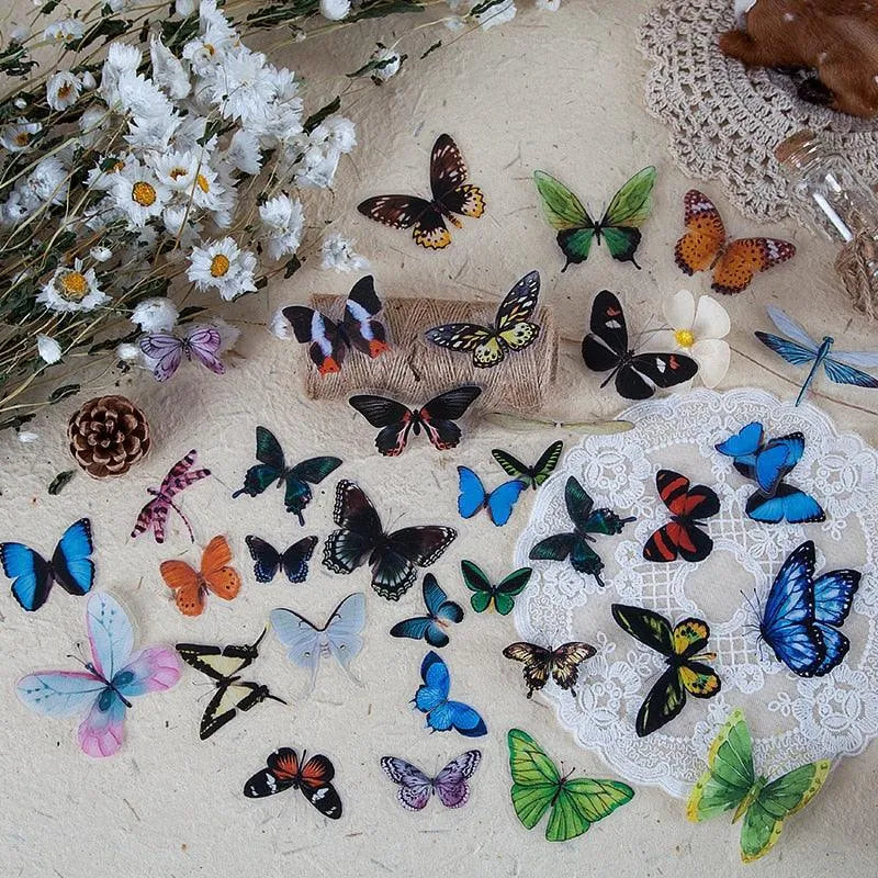 Butterfly & Dragonfly PET Stickers Pack