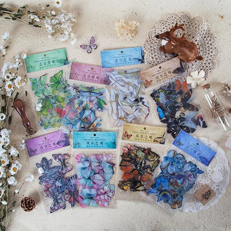 Butterfly & Dragonfly PET Stickers Pack