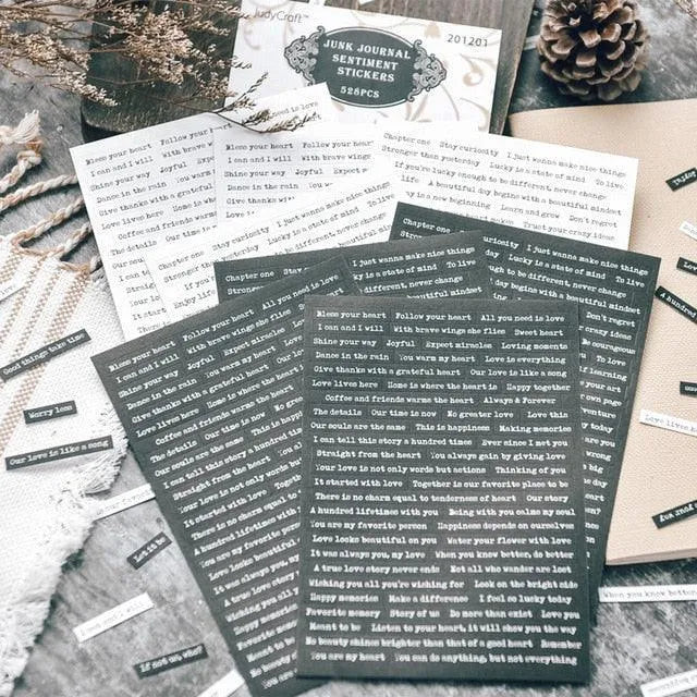 Timeless Words B&W Quote Sticker Pack