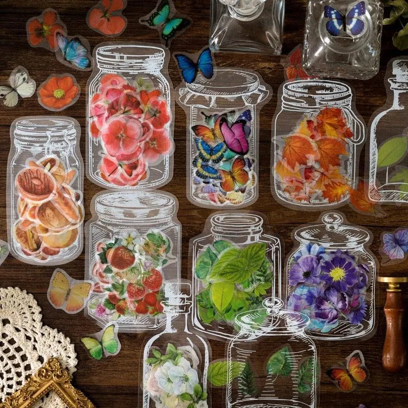 Enchanted Jar Stickers Pack - 35 Pcs Delightful PET Stickers