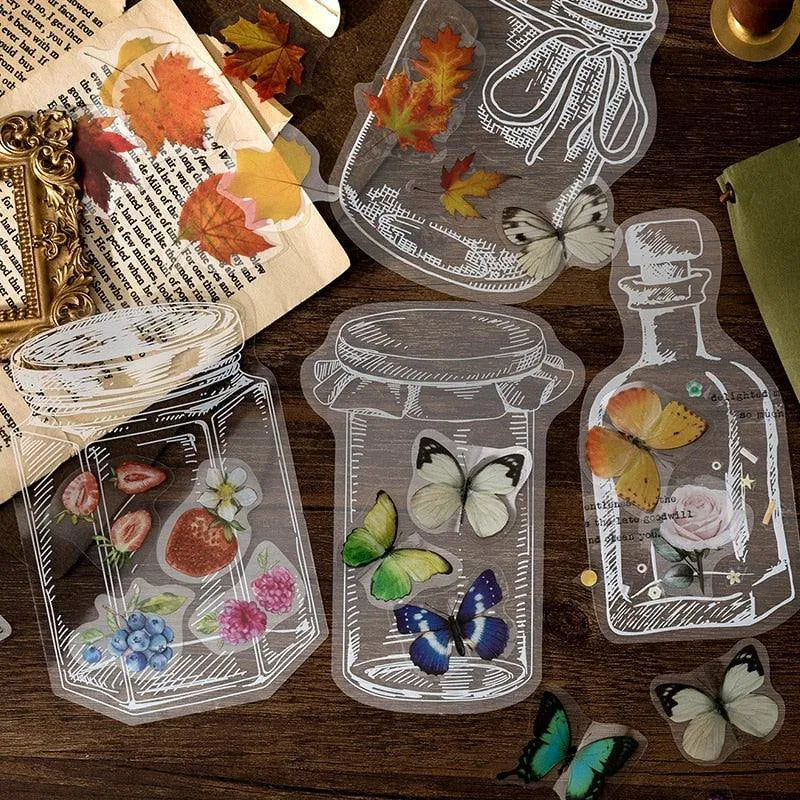 Enchanted Jar Stickers Pack - 35 Pcs Delightful PET Stickers