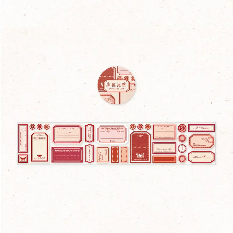 Vintage Label Stickers Roll